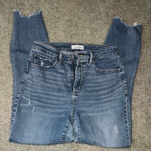 5/$50 Loft Destructed Hem High Rise Skinny Jeans sz 28/6